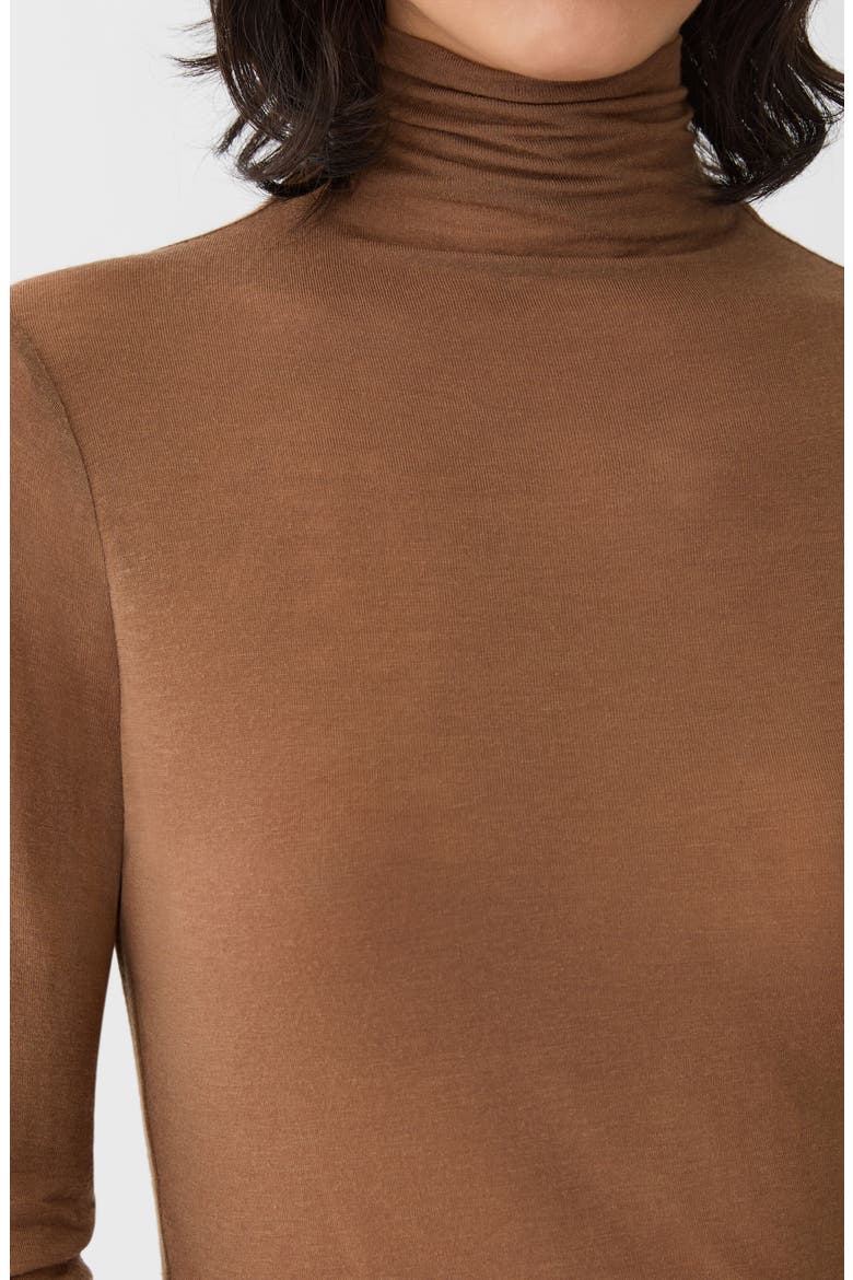 Fitted Funnel Neck Sweater, Alternate, color, VICUNA