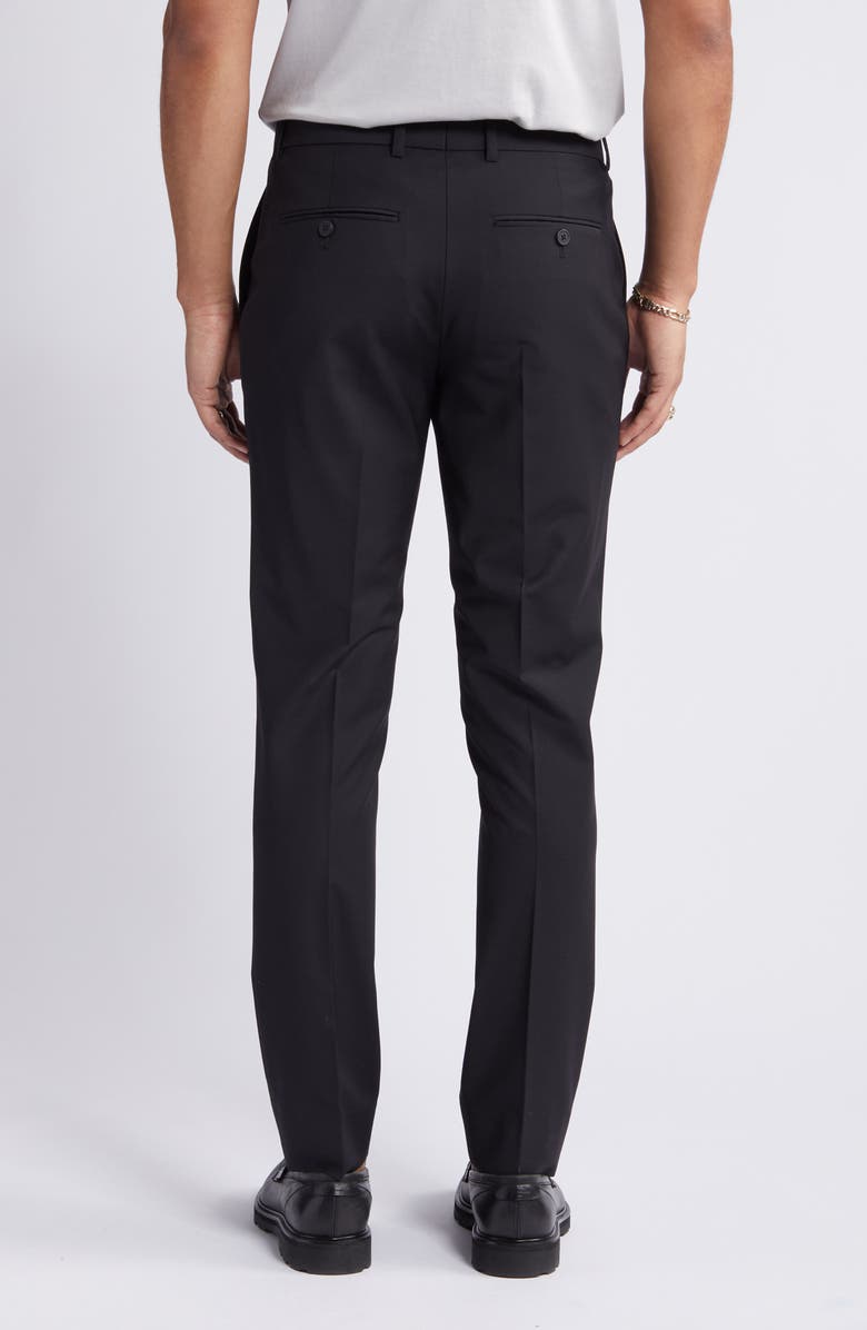 Open Edit Solid Slim Fit Wool Blend Trousers, Alternate, color, Black