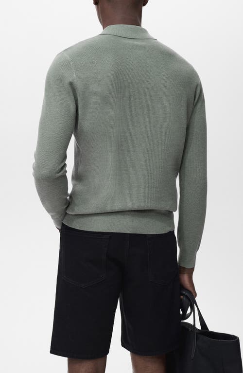 Mango Men's Micro-structured Cotton Polo Shirt In Green