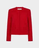 Really Wild Clothing Pauline Cropped Wool Blend Boucle Jacket