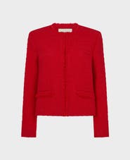 Really Wild Clothing Pauline Cropped Wool Blend Boucle Jacket