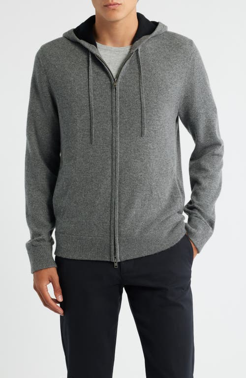 Vince Cashmere Zip Hoodie Sweater In Gray