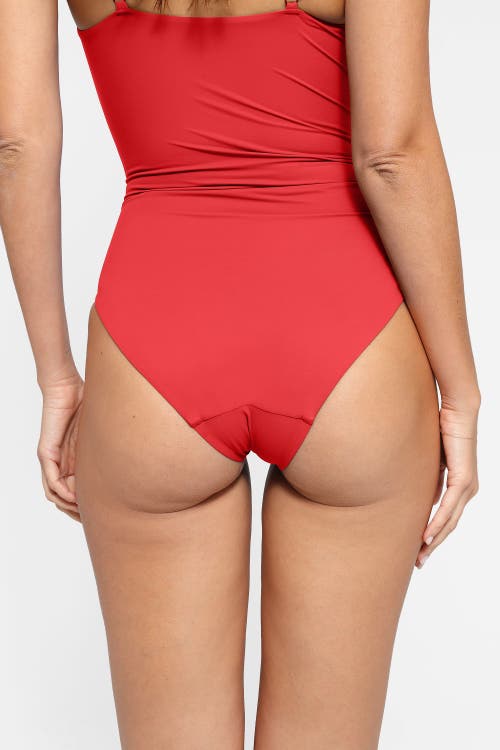 POPILUSH POPILUSH SHAPEWEAR RUCHED CROSS-FRONT SCULPTING ONE-PIECE SWIMSUIT