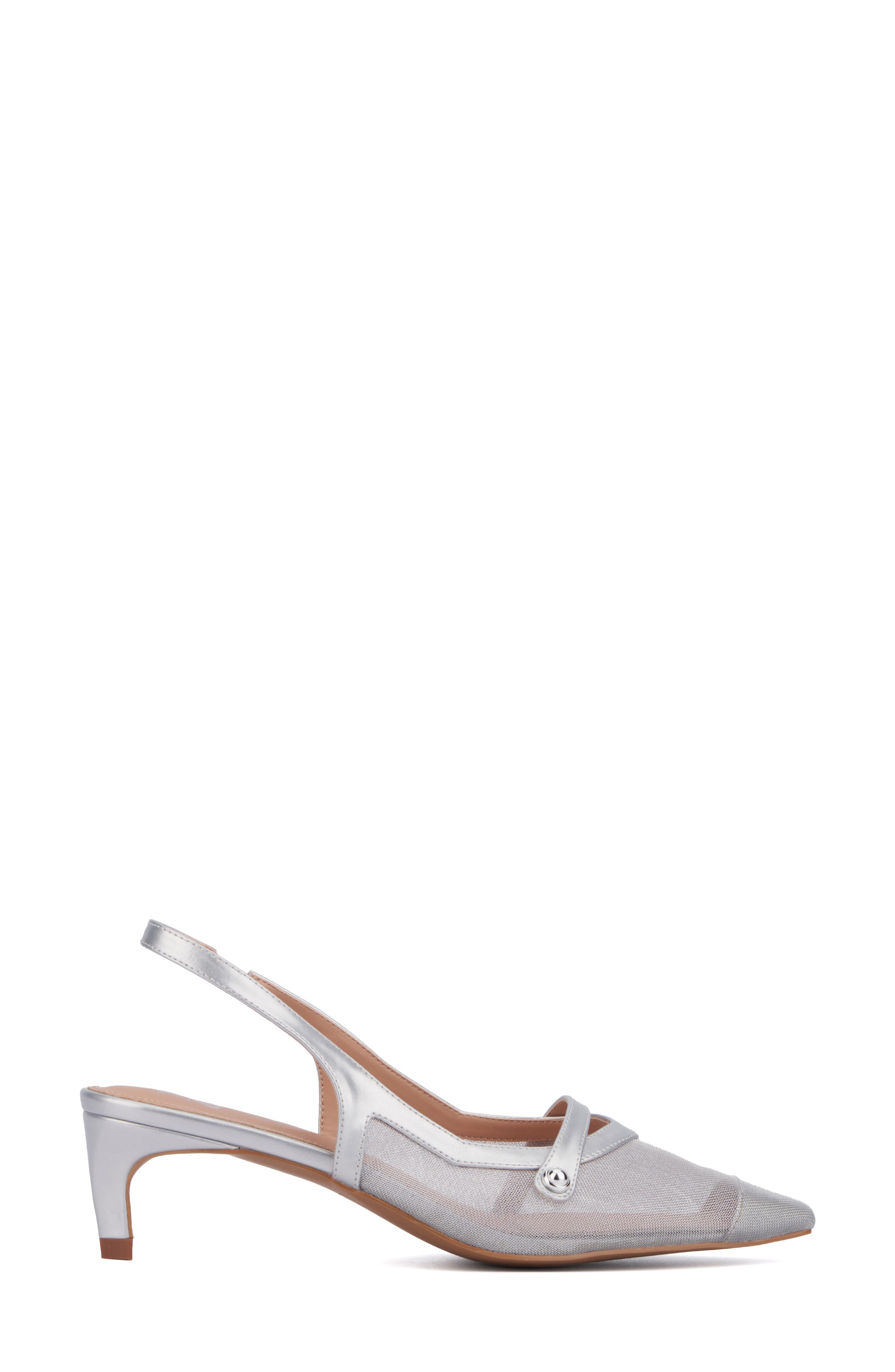 NEW YORK AND COMPANY Kristie Slingback Pump, Alternate, color, Silver