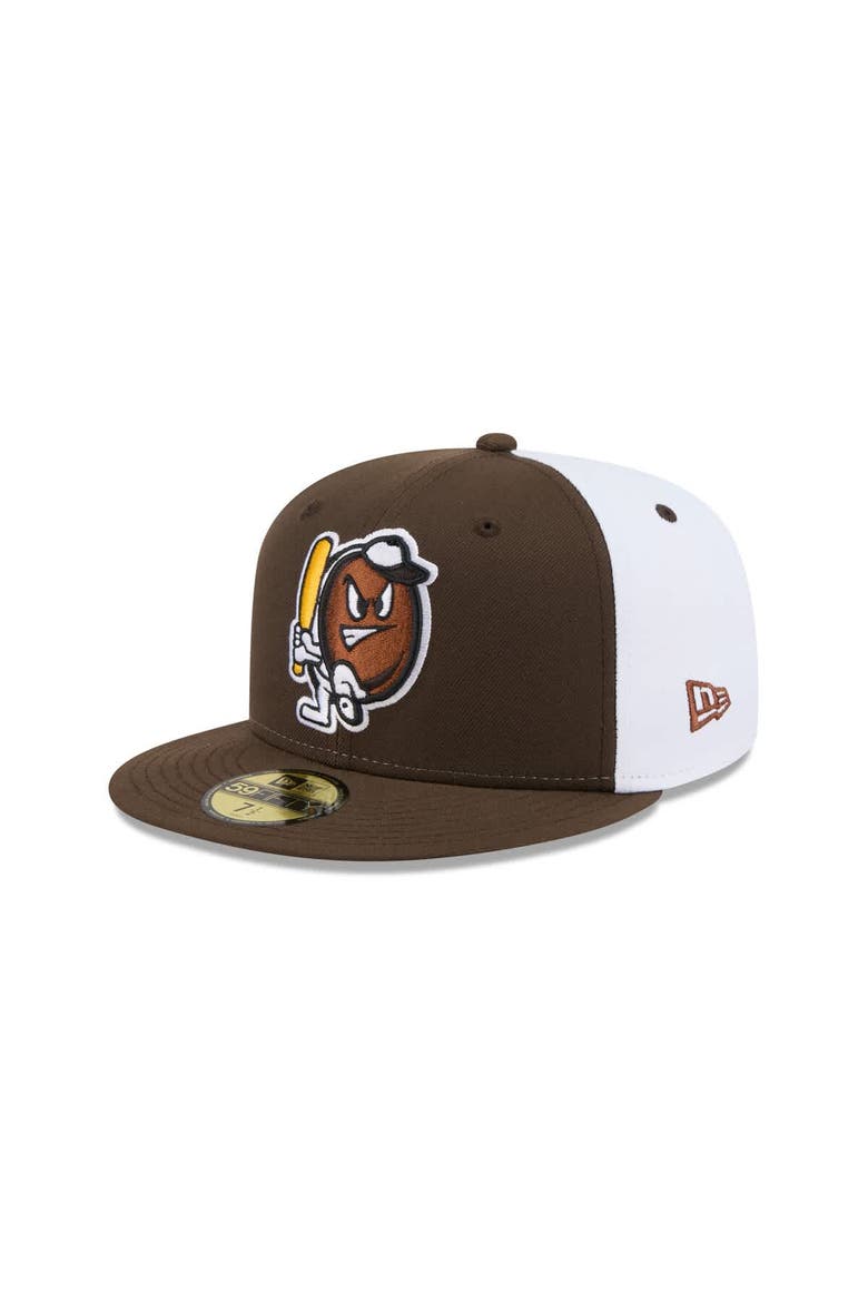 Men's New Era  Brown Portland Sea Dogs Theme Nights 59FIFTY Fitted Hat, Alternate, color, Brown