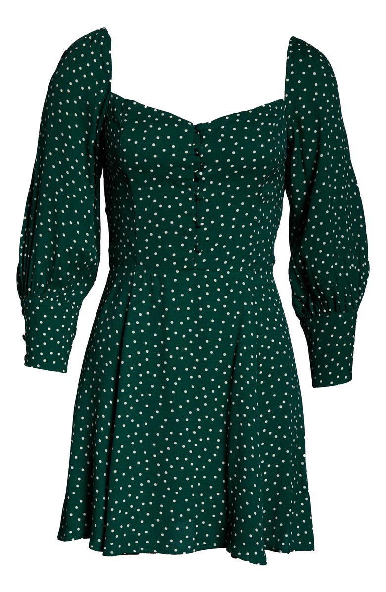 Reformation Lumiere Dot Print Button Front Minidress, Alternate, color, 