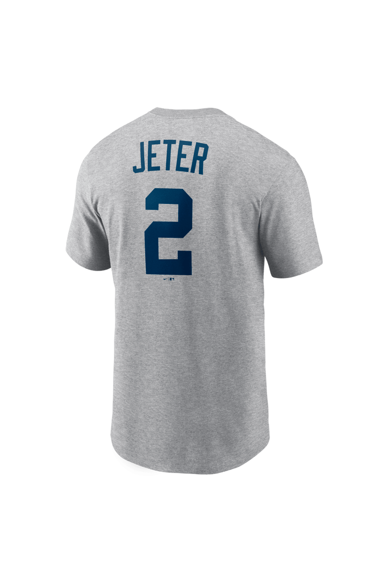Men's Nike Derek Jeter Heather Gray New York Yankees Cooperstown Collection Name & Number T-Shirt, Alternate, color, Heather Gray