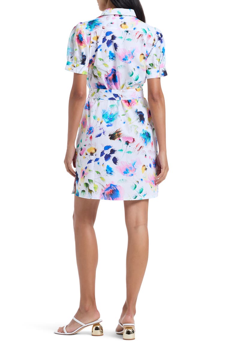 Carolina Floral Short Sleeve Cotton Shirtdress, Alternate, color, WHITE MULTI