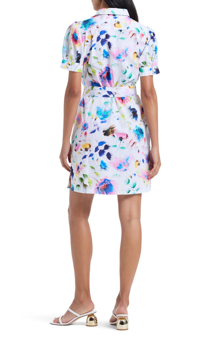 Robert Graham Carolina Floral Short Sleeve Cotton Shirtdress, Alternate, color, White Multi