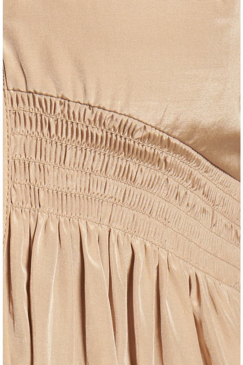 Aria Cotton & Silk Midi Dress, Alternate, color, BEIGE