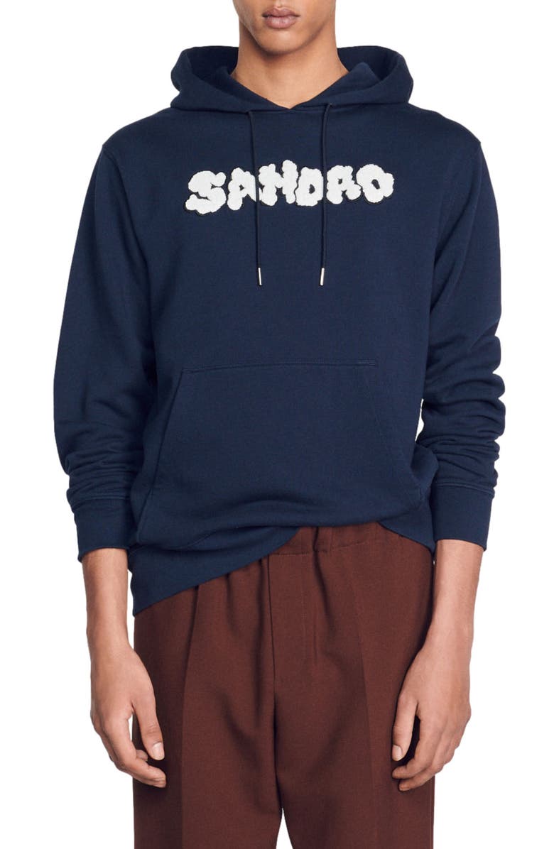 SANDRO Cloud Graphic Hoodie, Main, color, 