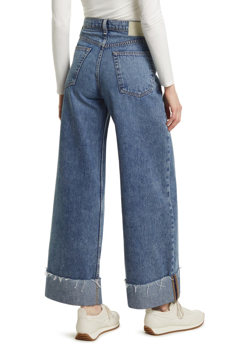 Sofie Cuffed High Waist Wide Leg Jeans, Alternate, color, PEBBLES