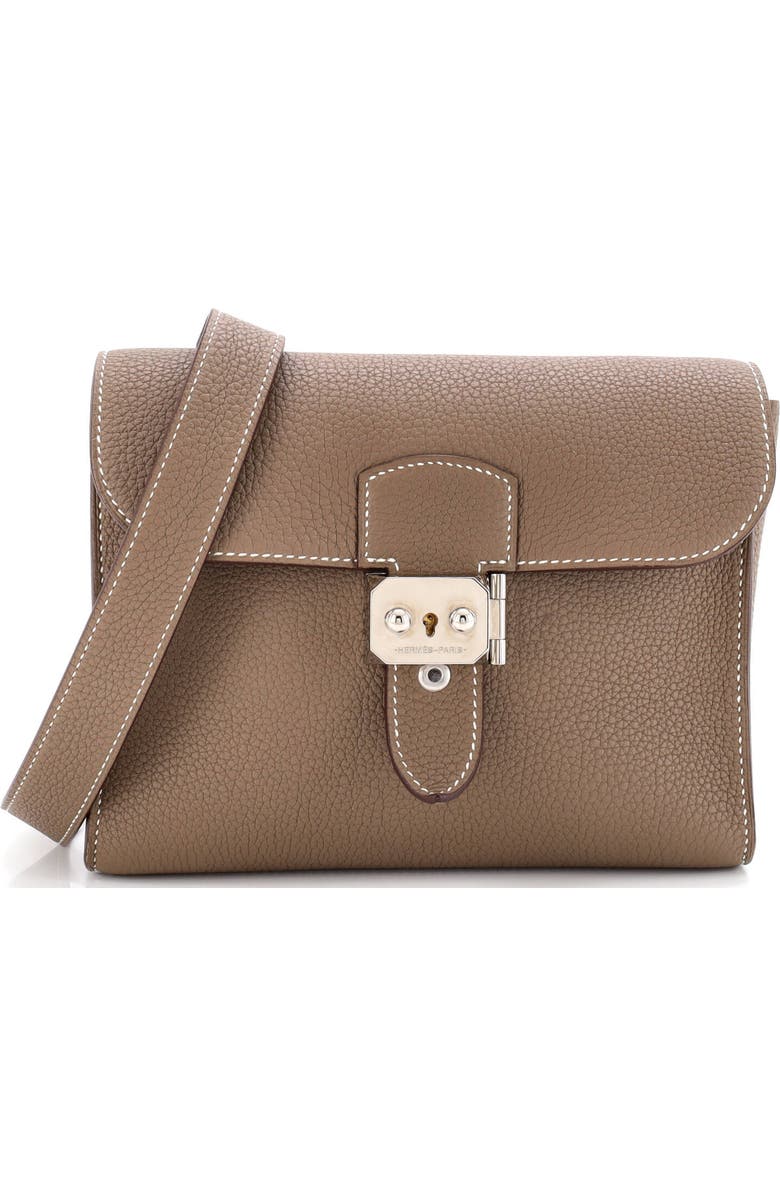 Pre-Owned Hermes Sac a Depeches Messenger Bag Togo 21, Main, color, Etoupe