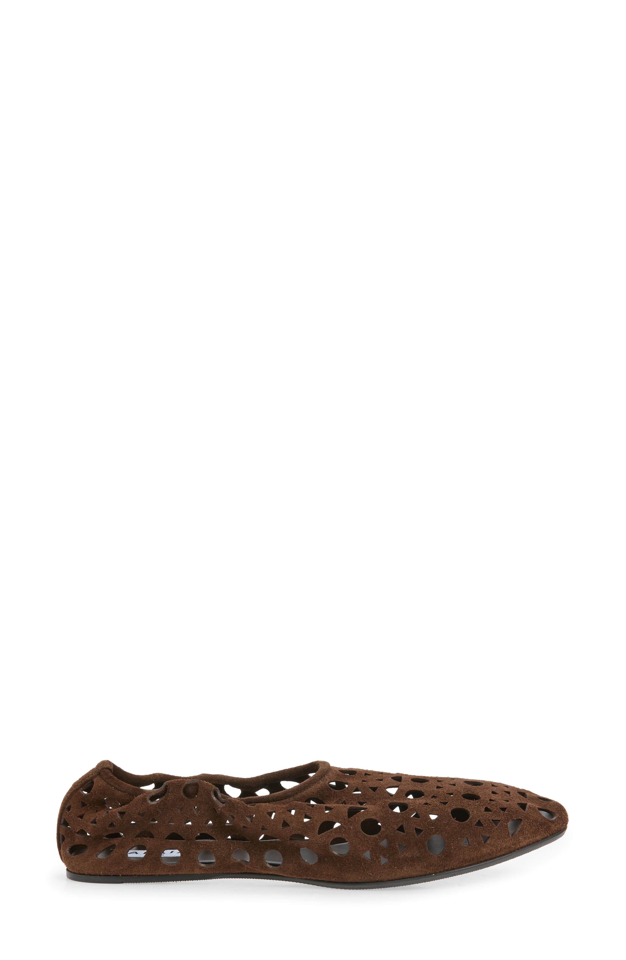 Neo Vienne Perforated Ballet Flat, Alternate, color, CHOCOLAT