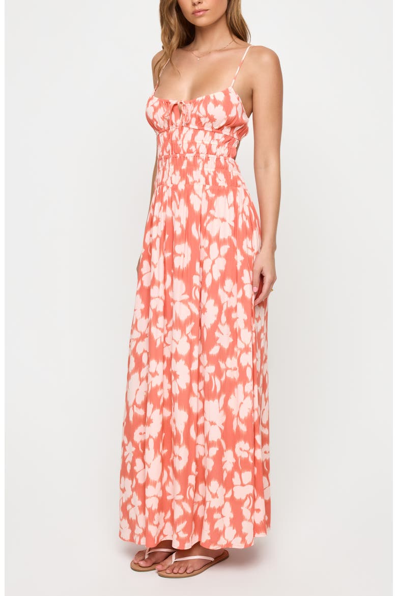 Tala Shirred Waist Cover-Up Maxi Sundress, Alternate, color, VINE VINGETTE