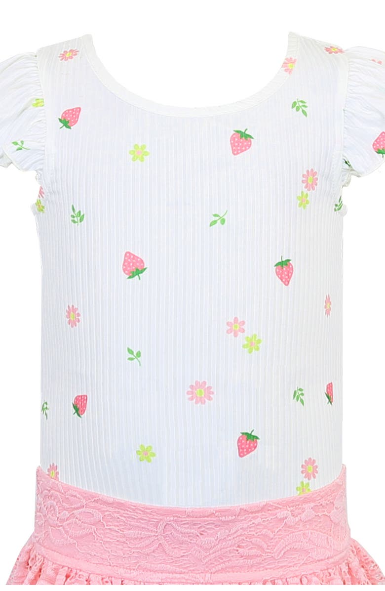 Zunie Kids' Strawberry Dress & Handbag Set, Alternate, color, Ivory/Coral