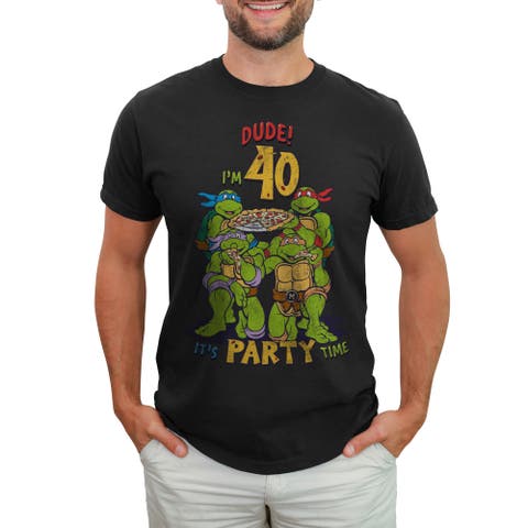 Men's Teenage Mutant Ninja Turtles 40th Birthday Pizza Party  Graphic T-Shirt