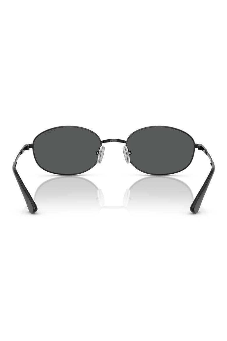 56mm Oval Sunglasses, Alternate, color, BLACK