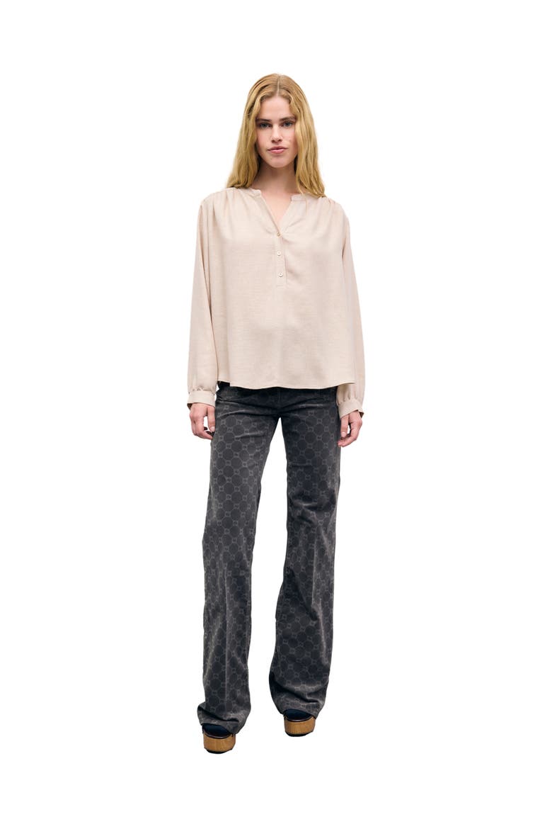 Liset V-Neck Long Sleeve Shirt, Alternate, color, Sand