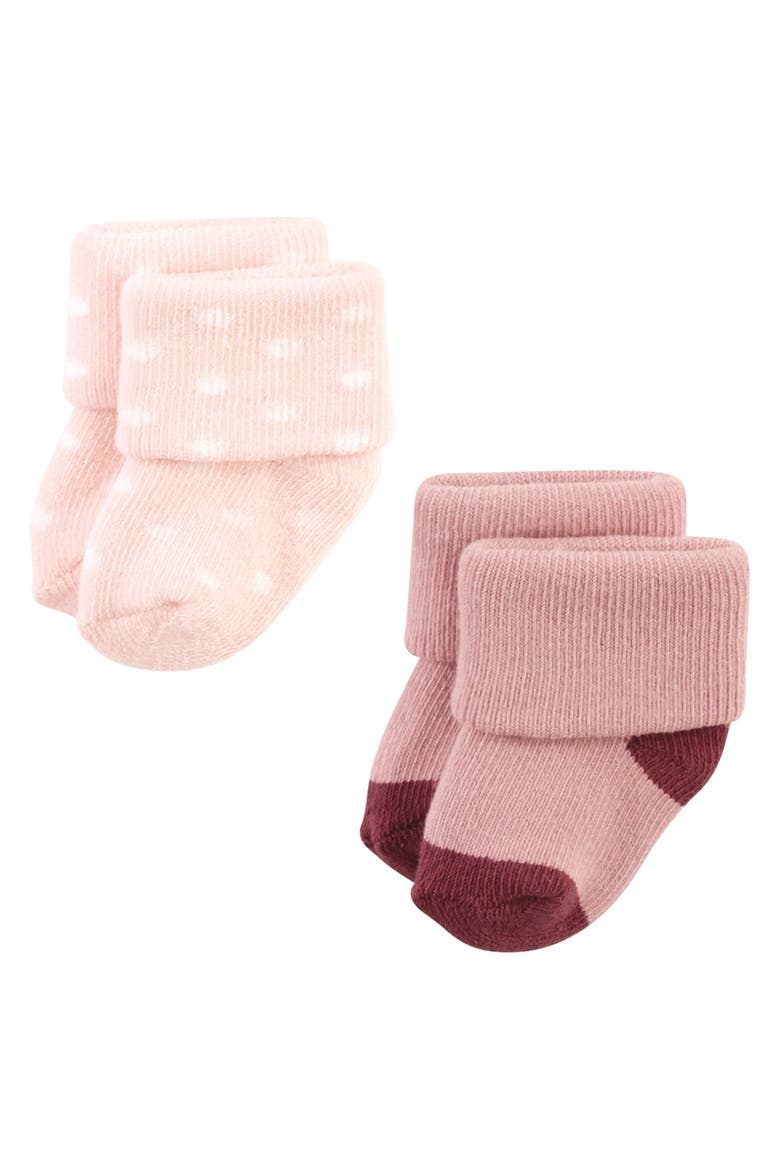 12Pk Cotton Terry Socks, Alternate, color, Mauve Sage Dot