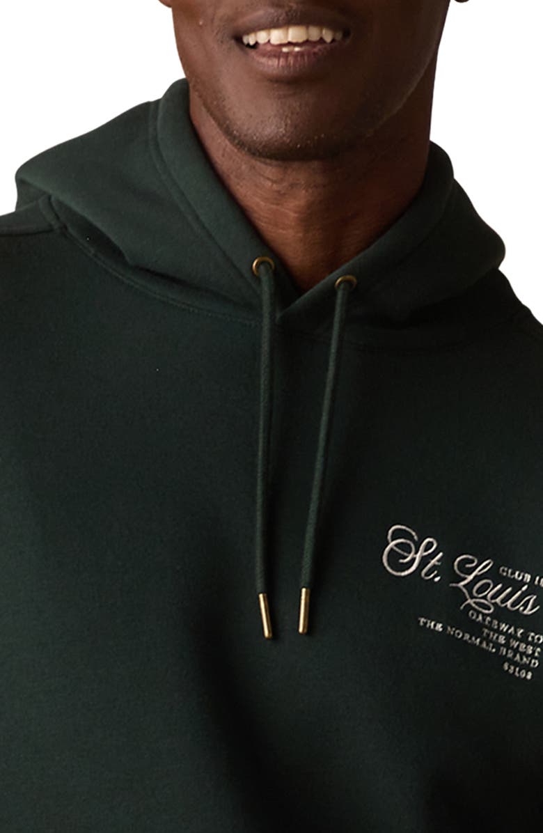 The Normal Brand St. Louis Embroidered Hoodie, Alternate, color, Varsity Green