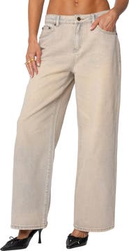 EDIKTED Dusty Low Rise Wide Leg Jeans