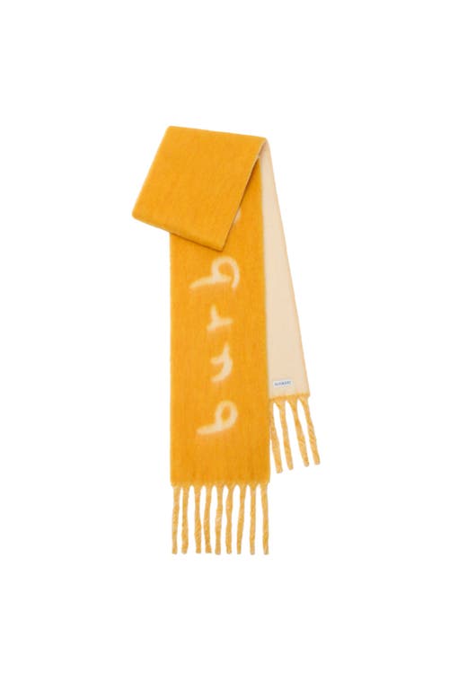 Burberry Reversible Logo Alpaca Wool Blend Scarf In Orange