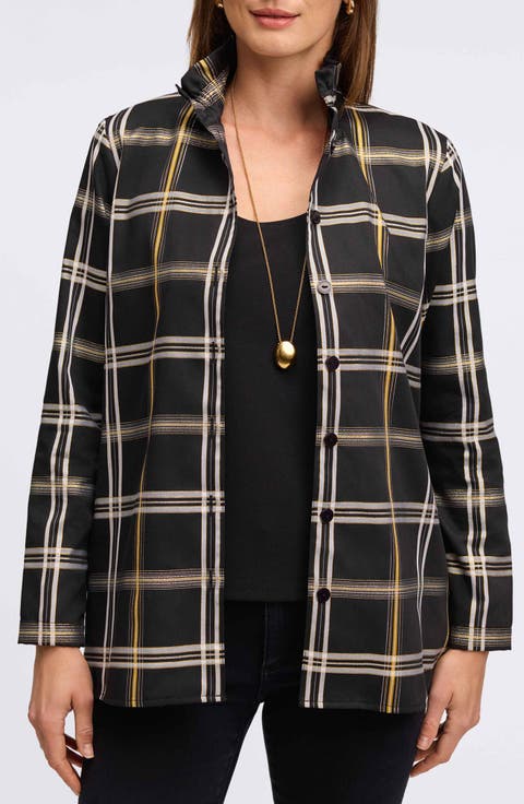 Carolina Plaid Button-Up Shirt