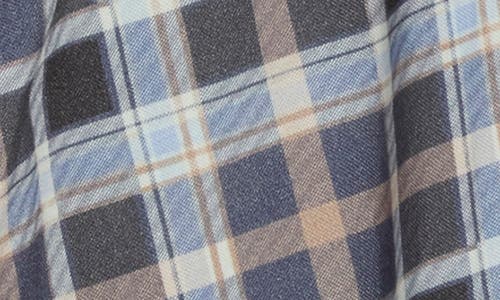 Coastaoro Plaid Long Sleeve Knit Shirt In Blue