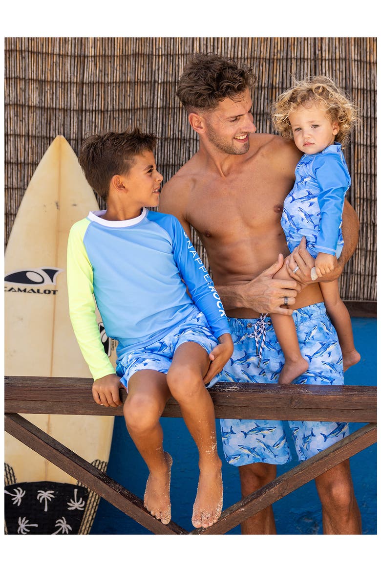 Kids' Colorblock Long Sleeve Rashguard Top, Alternate, color, YELLOW