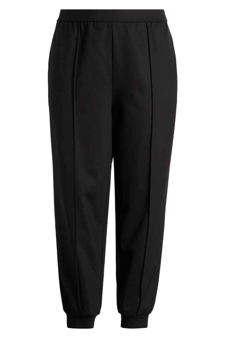 Pintuck Ponte Ankle Joggers, Alternate, color, BLACK