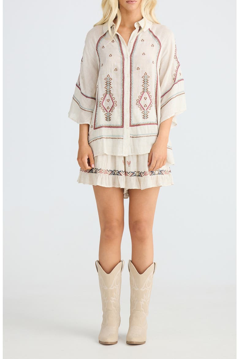 Ithika Embroidered Shirt, Alternate, color, LIGHT NATURAL