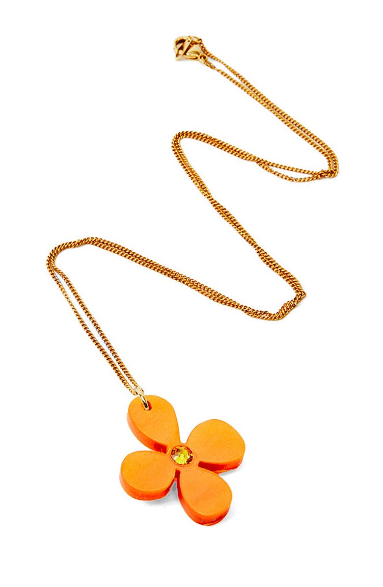 Toolally Daisy Pendant Necklace - Orange Pearl, Alternate, color, Orange Pearl