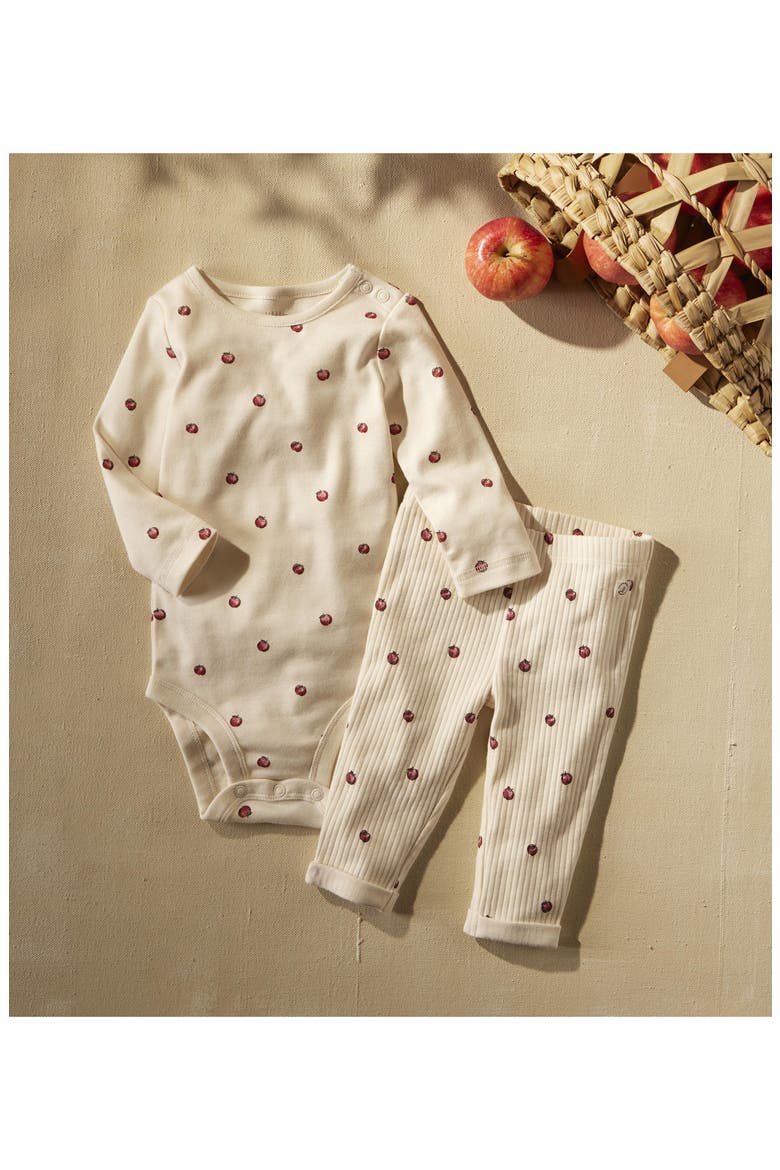 2-Pack Assorted Organic Cotton Bodysuits, Alternate, color, MAROON APPLE