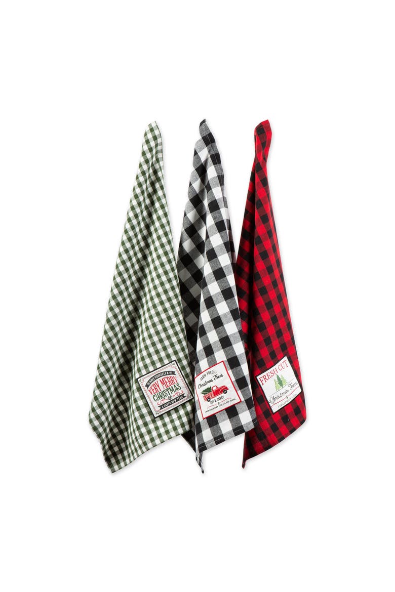 Christmas Embellished Assorted Dishtowels Set/3, Main, color, Tree Farm