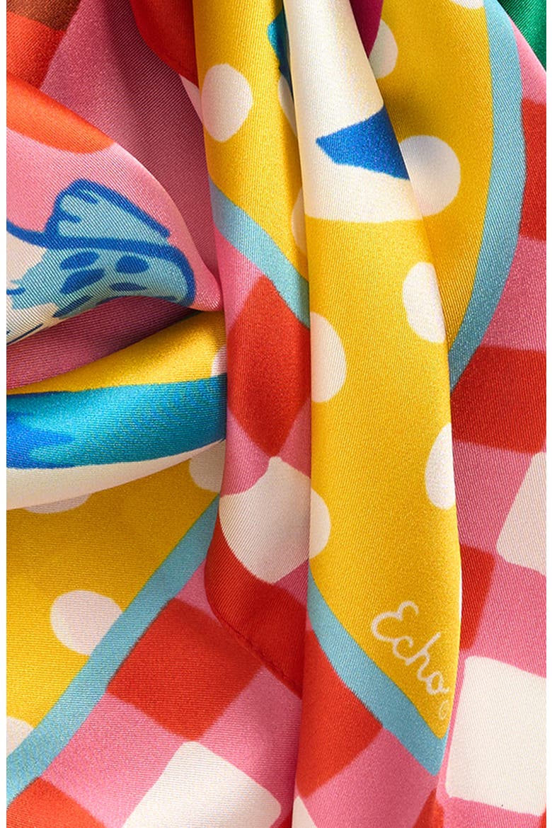 Beach Picnic Silk Square Scarf, Alternate, color, BEACH PINK