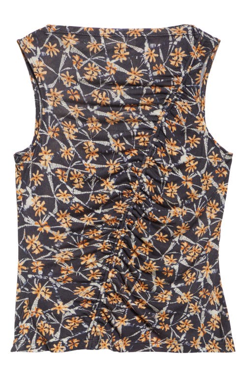Ulla Johnson Medea Floral Ruched Sleeveless Top In Aura