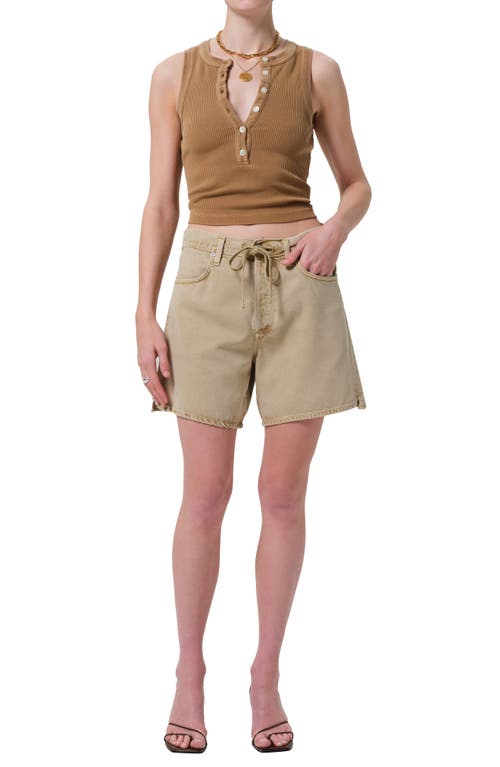 Citizens Of Humanity Brynn Drawstring Waist Wide Leg Linen Shorts