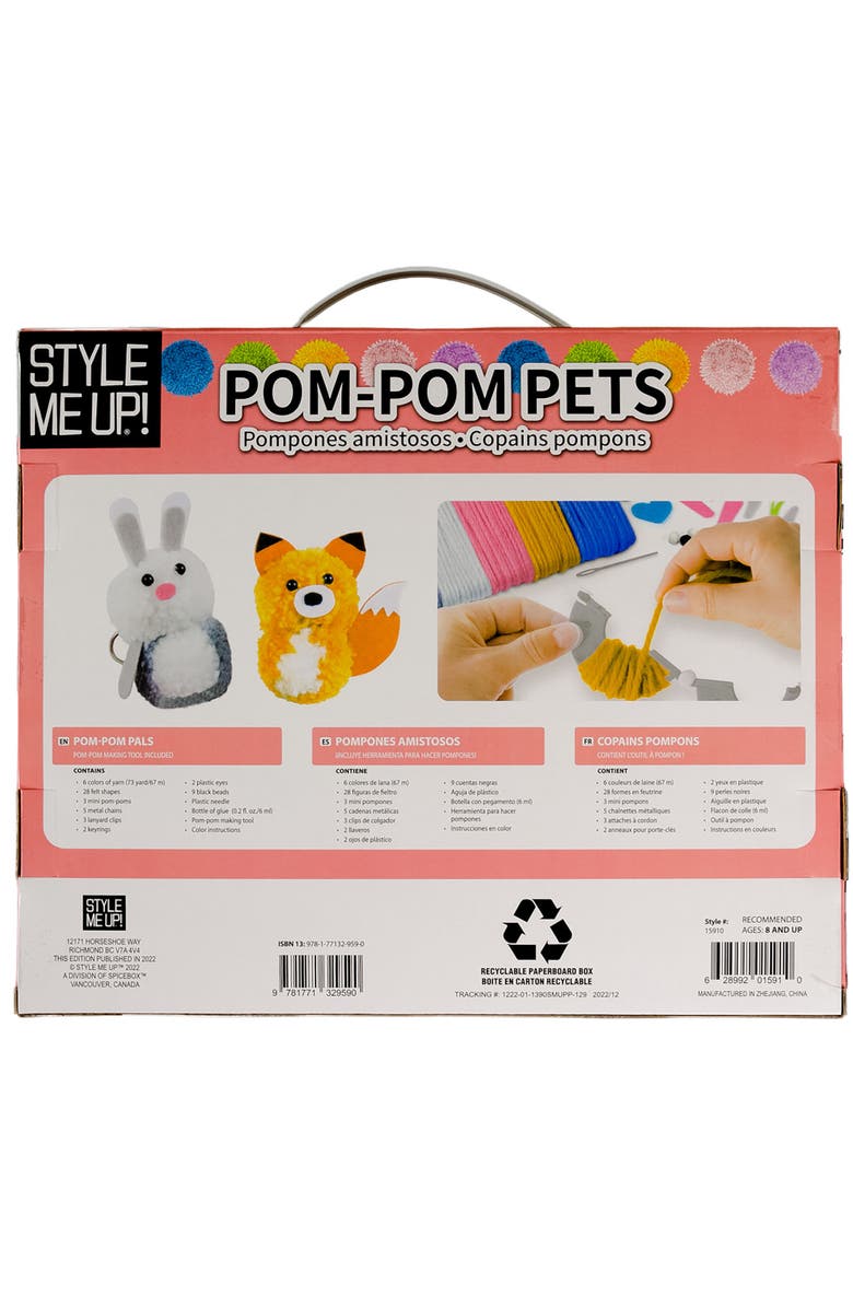 Style Me Up Pom Pom Pets Kids Yarn Crafting Kit, Alternate, color, Multicolored