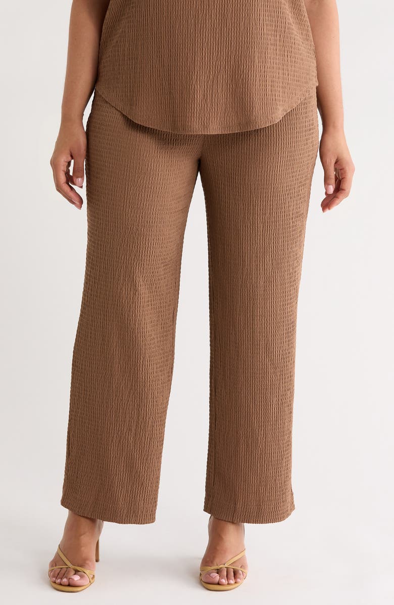 AK ANNE KLEIN Ridge Knit Pull-On Wide Leg Pants, Main, color,
