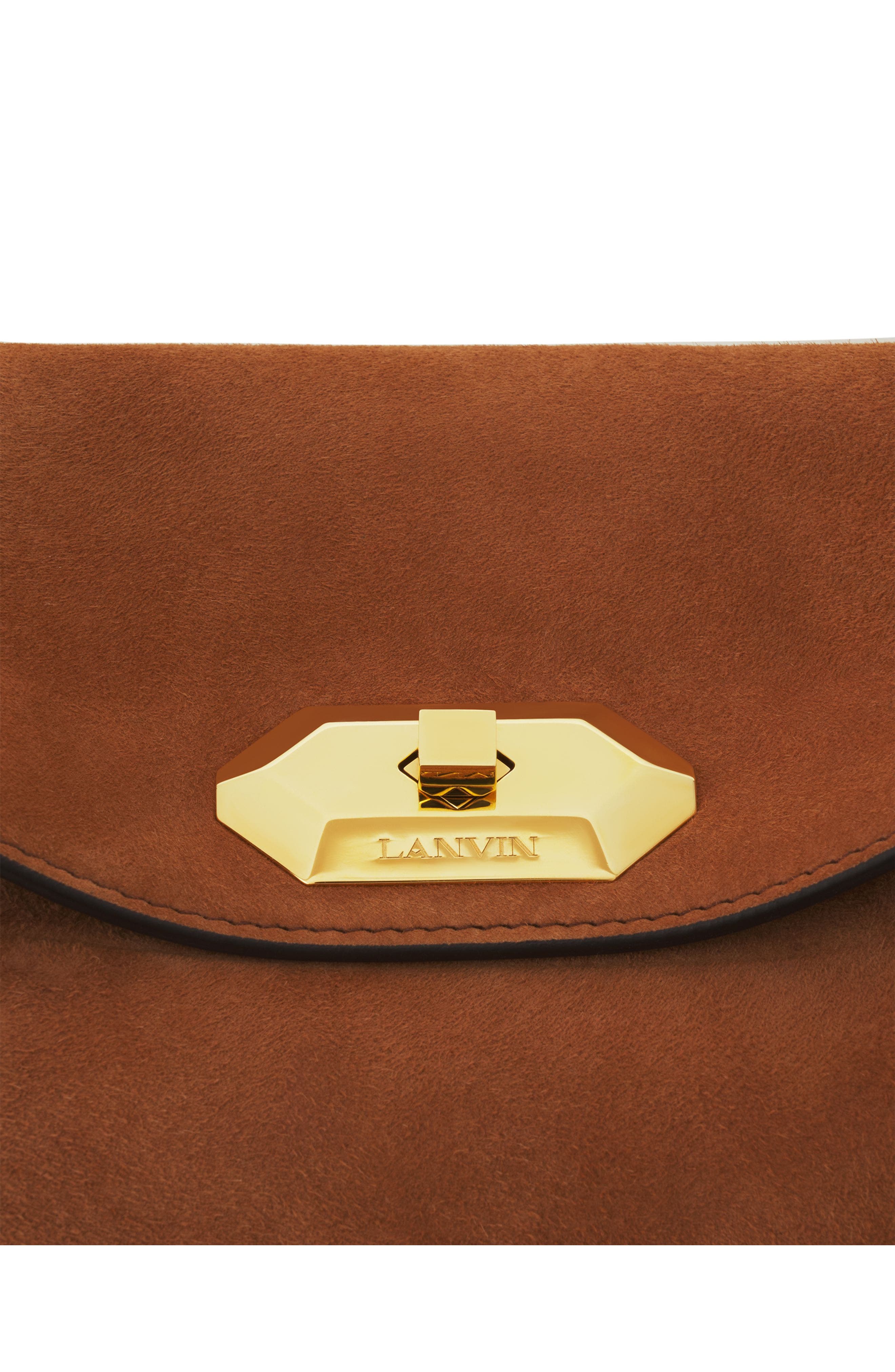 Compagnon Asymmetrical Bag In Suede, Alternate, color, Chestnuts