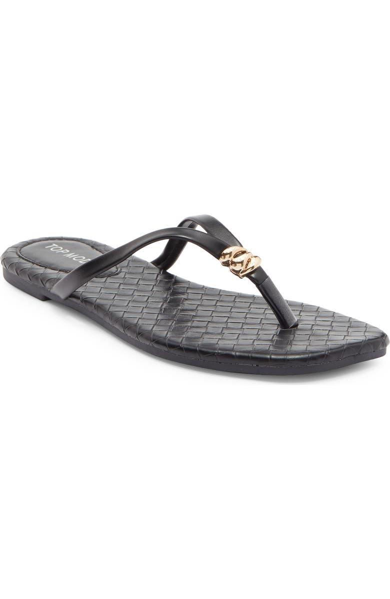 TOP MODA Priscilla Flip Flop, Main, color, Black Pu