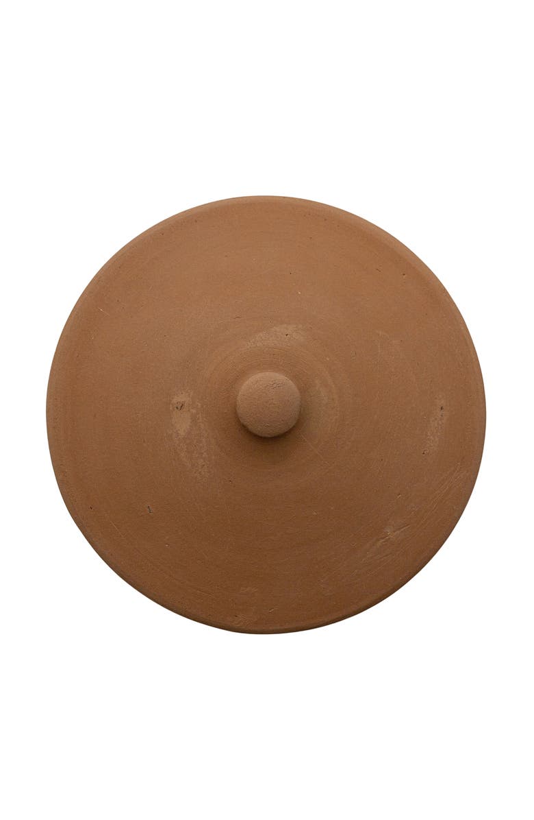 Foreside Home and Garden Natural Terracotta Serving Pot with Lid, Alternate, color, Orange