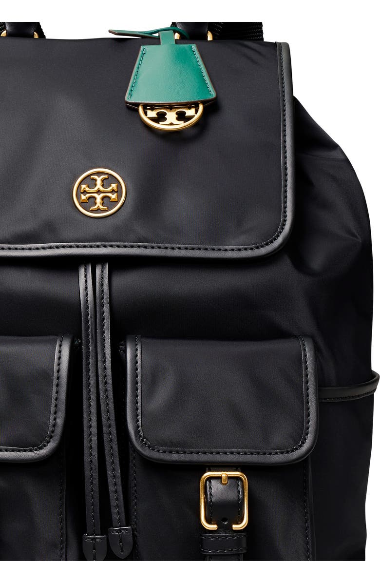 Tory Burch Piper Flap Nylon Backpack, Alternate, color,