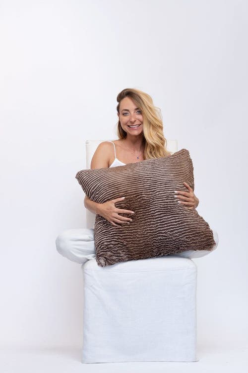 Sea To Me Blankets Tahoe Tranquility Faux Fur Accent Pillow In Multi