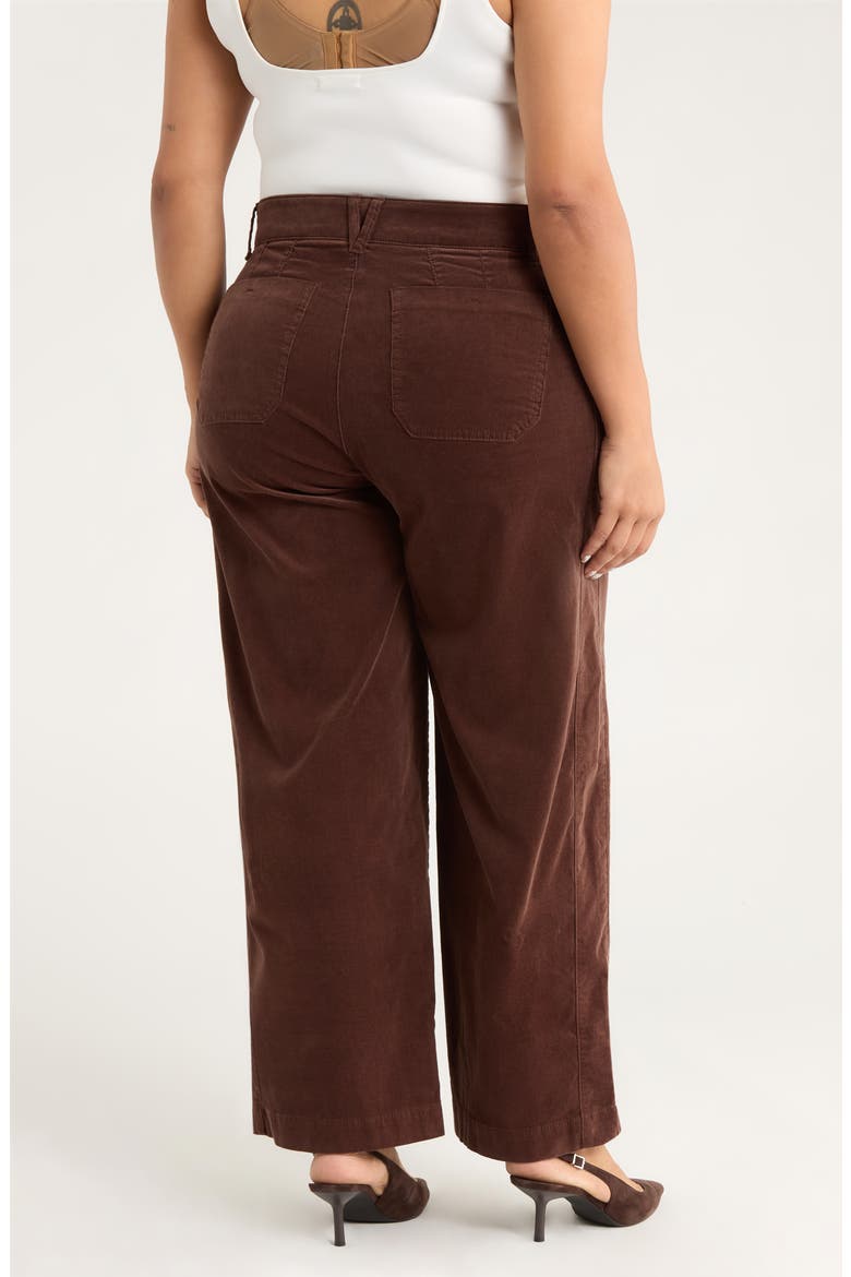 Emma Patch Pocket High Waist Wide Leg Corduroy Pants, Alternate, color, COLD BREW