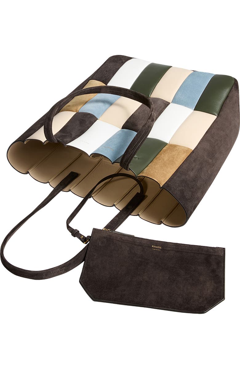 Khaite Zoe Patchwork Panel Suede & Leather Tote, Alternate, color,