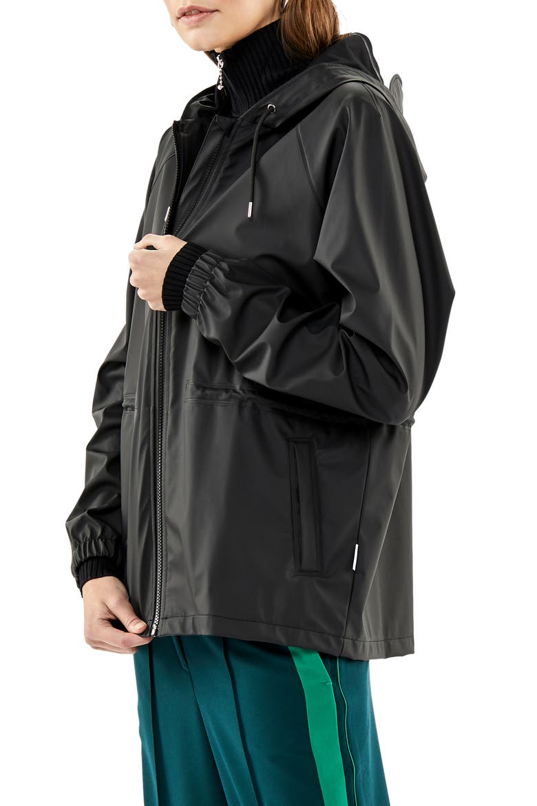 Waterproof Hooded Rain Jacket, Main, color, BLACK