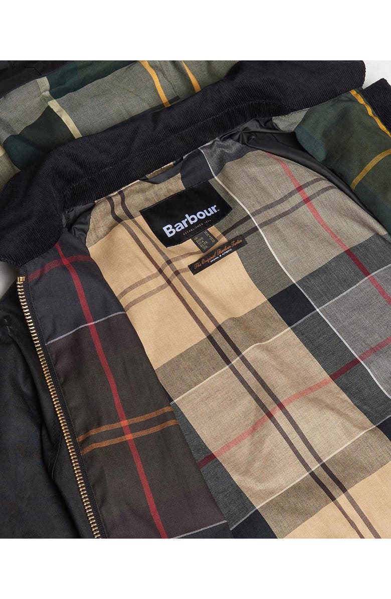 Barbour Highclere Hooded Waxed Jacket, Alternate, color, Black/Classic/Dress/Ancient