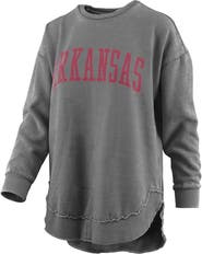 PRESSBOX Women's Pressbox Black Arkansas Razorbacks Vintage Wash Pullover Sweatshirt